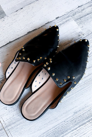 Stud Black Mule